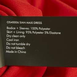 Pre Owned Solace London Pink /Red Stain & Crepe Maxi Dress S