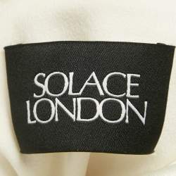 Pre Owned Solace London White Stretch Crepe and Satin Moore Maxi Dress M