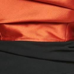 مملوكة مسبقًا Solace London Black/Orange Crepe Arla Maxi Dress S