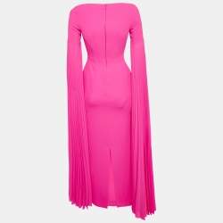 مملوكة مسبقًا فسـتان مـاكسي سـولاس لنـدن غـرايس كـريـب فـوشي وردي مقــاس صغيــر - إكـسترا صغـير