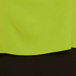 Pre Owned فستان سولاس لندن يايل ماكسي كريب أسود/أخضر مقاس كبير - لارج