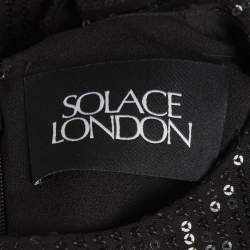 Pre Owned Solace London Black Sequin Winona Maxi Dress M