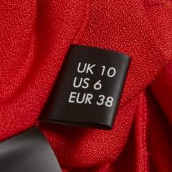 مملوكة مسبقًا فستان سولاس لندن مايسي ماكسي مجعد كريب مطاطي أحمر مقاس متوسط - ميديم