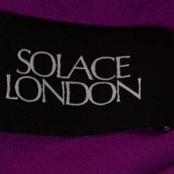 Pre Owned Solace London Purple Crepe Strapless Maxi Dress L