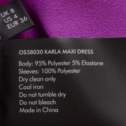 Pre Owned Solace London Purple Crepe & Organza Karla Maxi Dress S