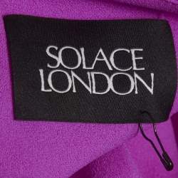 Pre Owned Solace London Purple Crepe & Organza Karla Maxi Dress S