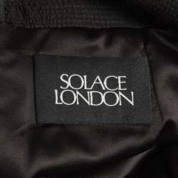 Pre Owned Solace London Black Crepe Asta Midi Dress L