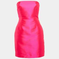 Pre Owned Solace London Fuchsia Pink Gabardine Lea Mini Dress S
