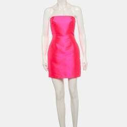 Pre Owned Solace London Fuchsia Pink Gabardine Lea Mini Dress S