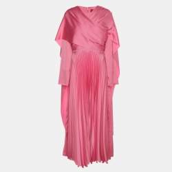 Pre Owned Solace London Pink Satin Long Dress M
