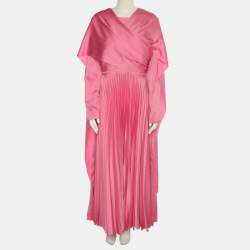 Pre Owned Solace London Pink Satin Long Dress M