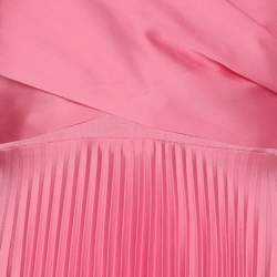 Pre Owned Solace London Pink Satin Long Dress M