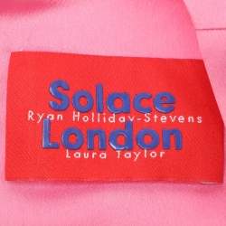 Pre Owned Solace London Pink Satin Long Dress M
