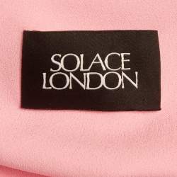 مملوكة مسبقًا Solace London Pink Stretch Crepe Draped Calla Maxi Dress S