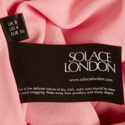 مملوكة مسبقًا Solace London Pink Stretch Crepe Draped Calla Maxi Dress S