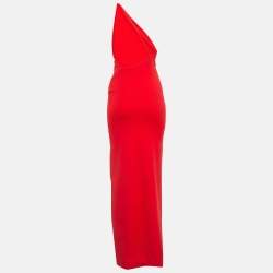 Solace London Red Stretch Crepe Petch Maxi Dress S