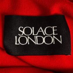 Solace London Red Stretch Crepe Petch Maxi Dress S