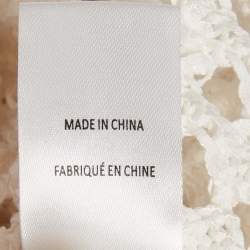 Pre Owned فستان سوليد آند سترايبد كروشيه أبيض شفاف كفر-أب سمول