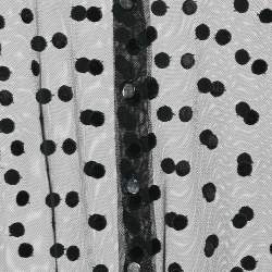 Pre Owned Sonia Rykiel Black Polka Dot Embroidery Sheer Tulle Blouse S