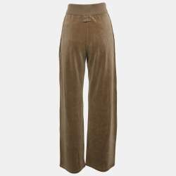 Pre Owned Sonia Rykiel Grey Velvet Wide-Leg Trousers S