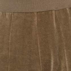 Pre Owned Sonia Rykiel Grey Velvet Wide-Leg Trousers S