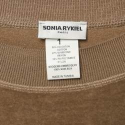 Sonia Rykiel Grey Cat Applique Velvet Sweatshirt S