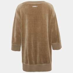 Sonia Rykiel Grey Cat Applique Velvet Sweatshirt S