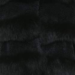Sonia Rykiel Black Fur Button Front Coat M