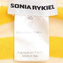 Sonia Rykiel Yellow/Beige Stripped Knit Top and Skirt Set M