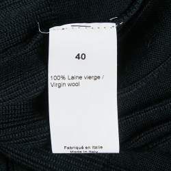 Pre Owned Sonia Rykiel Navy Blue/Black Rib Knit V-Neck Midi Dress M