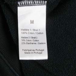 Pre Owned Sonia Rykiel Black Logo Trim Cotton Knit Hoodie M