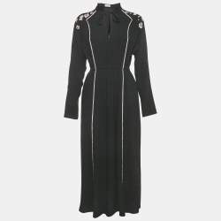 Pre Owned Sonia Rykiel Black Crystal Embellished Crepe Maxi Dress M