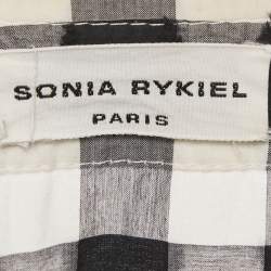 Pre Owned Sonia Rykiel Black/White Checked Cotton Long Kaftan Dress One Size 
