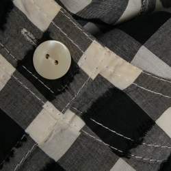 Pre Owned Sonia Rykiel Black/White Checked Cotton Long Kaftan Dress One Size 