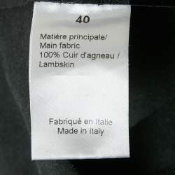 Pre Owned Sonia Rykiel Black Leather Buttoned Mini Skirt M