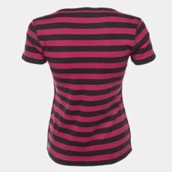 مملوكة مسبقًا Sonia Rykiel Pink Striped Cotton So Rykiel Embellished T-Shirt S