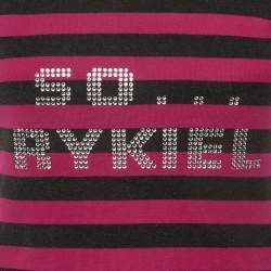 مملوكة مسبقًا Sonia Rykiel Pink Striped Cotton So Rykiel Embellished T-Shirt S