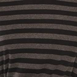 مملوكة مسبقًا Sonia Rykiel Grey Striped Jersey Belted Top M