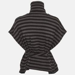 مملوكة مسبقًا Sonia Rykiel Grey Striped Jersey Belted Top M