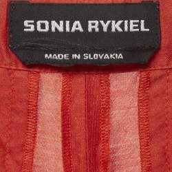 Pre Owned Sonia Rykiel Red Cotton Blend Drawstring Trousers S