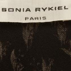 Pre Owned Sonia Rykiel Black Floral Printed Crepe Tank Top S