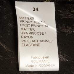 Pre Owned Sonia Rykiel Black Floral Printed Crepe Tank Top S