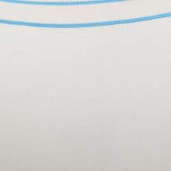 Pre Owned Sonia Rykiel Cream Knit Contrast Hem Detail Midi Skirt S