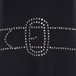 Pre Owned Sonia Rykiel Navy Blue Purl Knit Sleeveless Trompe L'oeil Diamanté Maxi Dress L