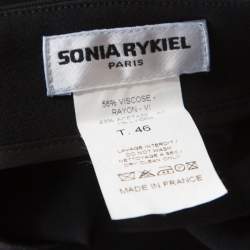 Pre Owned Sonia Rykiel Black Diagonal Pintuck Detail Pencil Skirt XL