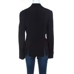 Pre Owned Sonia Rykiel Black Crepe Bow Pocket Detail Jacket  L