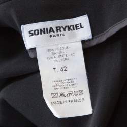 Pre Owned Sonia Rykiel Black Crepe Bow Pocket Detail Jacket  L
