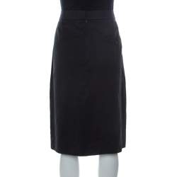 Pre Owned Sonia Rykiel Black Silk Blend Front Bow Detail Skirt L