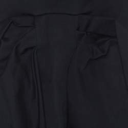 Pre Owned Sonia Rykiel Black Silk Blend Front Bow Detail Skirt L