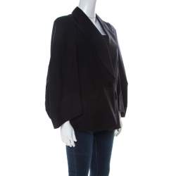 Pre Owned Sonia Rykiel Black Cotton Wide-Bell Sleeve Blazer L
